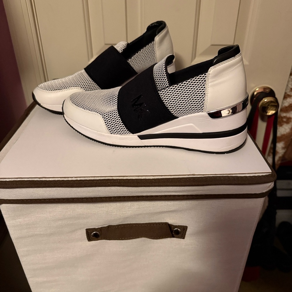Michael Kors Black and White Slip-On Sneakers